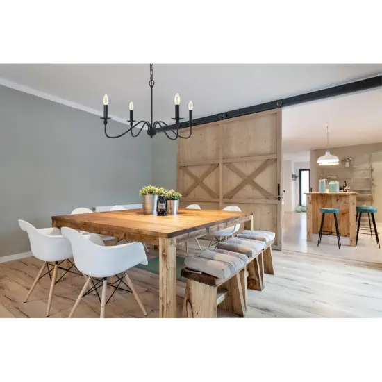 Rohan 4 light Matte Black Pendant {2}