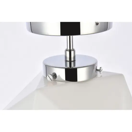Lawrence 1 light chrome and white glass flush mount {5}