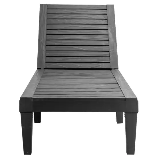 Outdoor Recliner Chair With 5-position Adjustable Backrest Black {4}