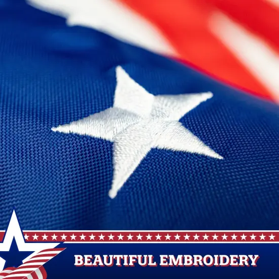 G128 3-Pack: American USA Windsock | 60 Inch | Embroidered 210D Polyester, Patriotic Hanging Decoration {3}