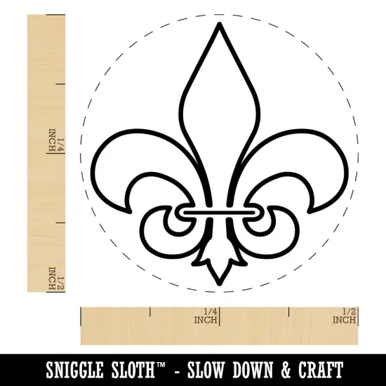 Fleur de Lis Outline Self-Inking Rubber Stamp for Stamping Crafting Planners Dry Pad (No Ink) {1}