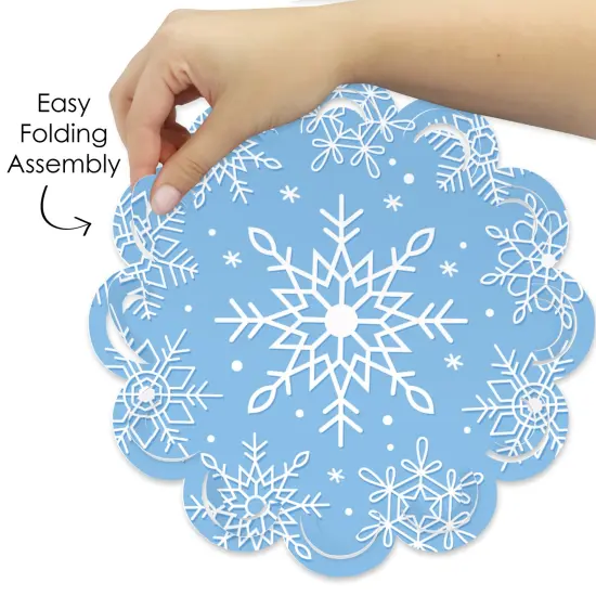 Big Dot of Happiness Blue Snowflakes - Winter Holiday Party Round Table Decorations - Paper Chargers - Place Setting For 12 {6}