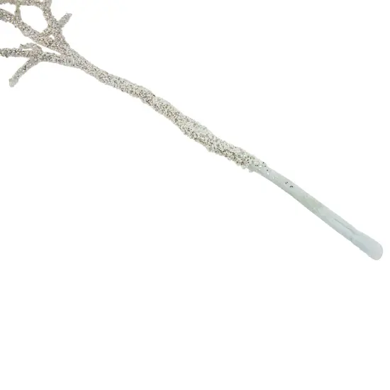 Northlight 30" Glittered White Artificial Twig Christmas Spray {7}