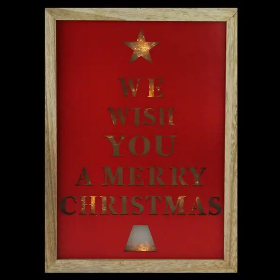 Northlight 11.75" Red and Brown Christmas LED Battery Operated Wall Decoration {5}