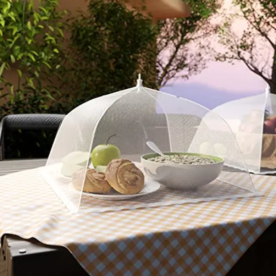 (6 pack) Large and Tall 17x17 Pop-Up Mesh Food Covers Tent Umbrella for Outdoors, Screen Tents, Parties Picnics, BBQs, Reusable and Collapsible Food Tents {5}