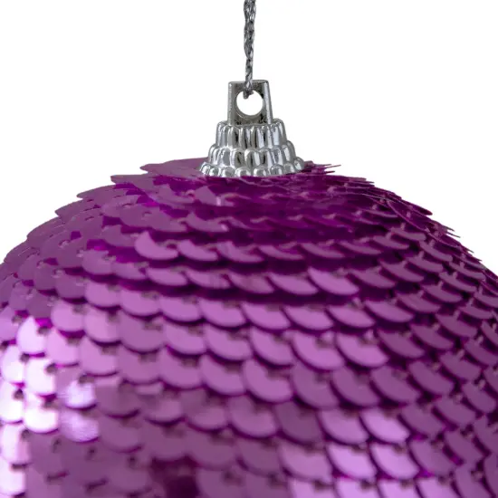 Northlight 3" Magenta Pink Sequin Shatterproof Ball Christmas Ornament {4}
