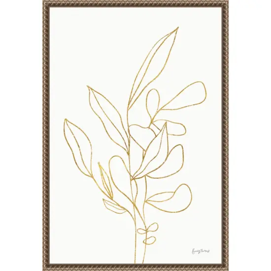Rooted Florals V Gold by Becky Thorns Framed Canvas Wall Art {1}