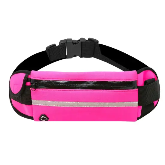 Wrapables Adjustable Neoprene Running Belt, Waterproof Fanny Pack, Workout Pouch for Running Jogging Hiking Pink {1}