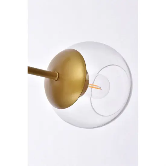 Axl 24 inch pendant in brass with clear shade {5}