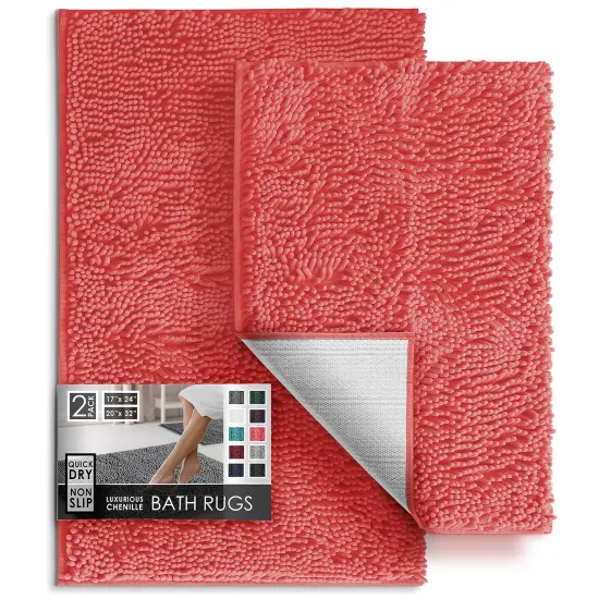 Hearth & Harbor Chenille Bath Mat Rose {1}