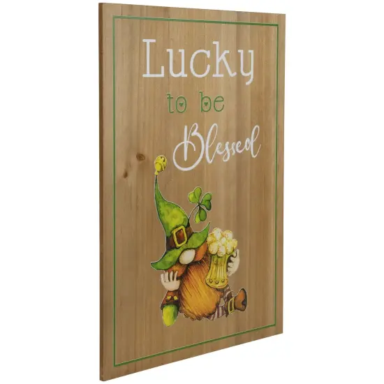 Northlight Lucky to be Blessed St. Patrick's Day Wooden Wall Sign - 18.5" Brown {5}