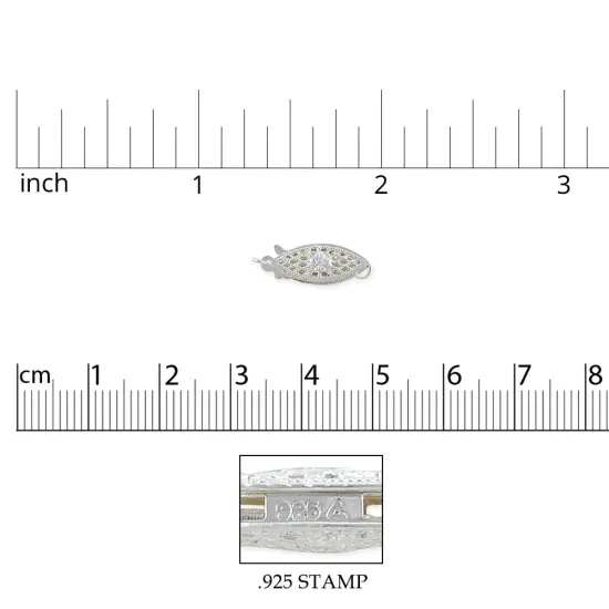 JewelrySupply Sterling Silver Filigree Pearl Necklace Clasp 16x6mm Sterling Silver with .925 STAMP {4}