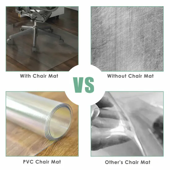 Costway 47'' x 59'' PVC Chair Floor Mat Home Office Protector For Hard Wood Floors {5}
