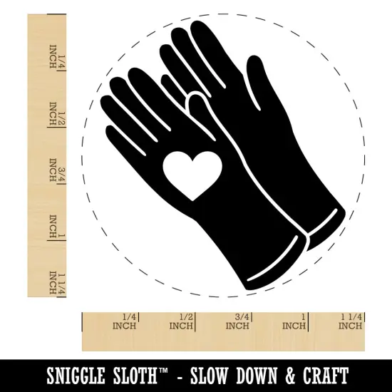 Caring Rubber Gloves Sanitizing Heart Rubber Stamp for Stamping Crafting Planners {1}