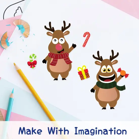 Wrapables Make Your Own Christmas Stickers, DIY Make a Face Sticker Sheets, Holiday Crafts and Activities, Party Favors (24 Sheets) {3}