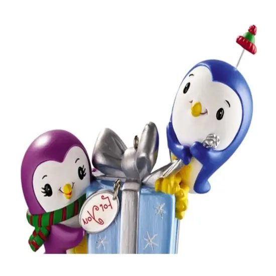 Carlton Cards 3.25" Purple and Blue Polar Pals Chitter Chatter Christmas Ornament {3}
