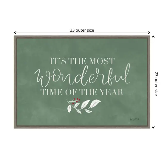 Green Christmas IV by Becky Thorns Canvas Art Framed {3}