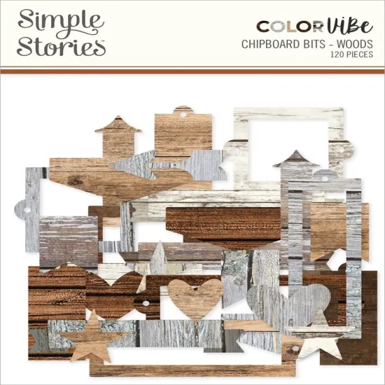 Color Vibe Chipboard Bits & Pieces 120/Pkg-Woods {1}