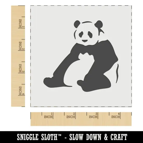Giant Panda Bear Sitting Wall Cookie DIY Craft Reusable Stencil {7}