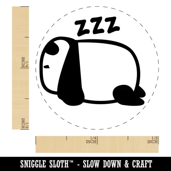 Very Tired Panda Doodle Napping Sleeping Resting Self-Inking Rubber Stamp for Stamping Crafting Planners Purple {1}