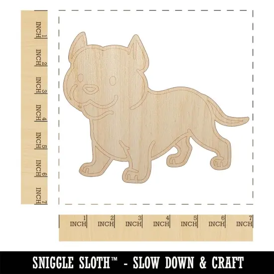 Pit Bull Standing Dog Unfinished Wood Shape Piece Cutout for DIY Craft Projects {1}