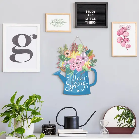 Front Door Hello Spring Home Sign Spring Door Wreaths Sign for Home Spring Hanging Home Sign (Hello Spring Style) {3}