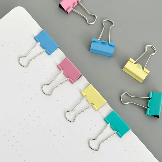 Wrapables Multicolor Binder Clips for Office, Paper Clamps, Paper Clips Medium {4}