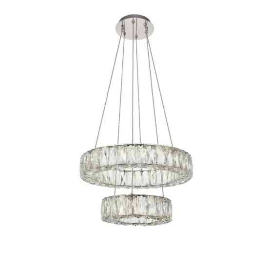 Monroe Integrated LED chip light Chrome Pendant Clear Royal Cut Crystal {3}