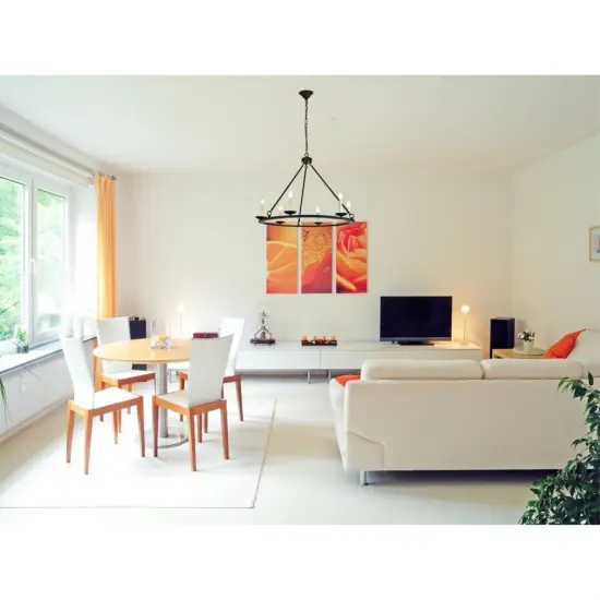 Maine Collection Chandelier D32.4 H23.25 Lt:6 Black Finish {2}