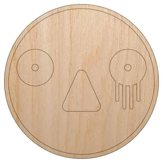 Kawaii Cute Horrified Scared Face Unfinished Wood Shape Piece Cutout for DIY Craft Projects {2}
