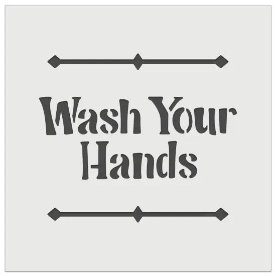 Wash Your Hands Wall Cookie DIY Craft Reusable Stencil {2}