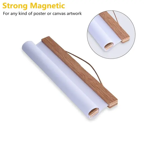 8" Magnetic Poster Frame, Wooden Photo Frame, Picture Artwork Canvas Hanger, for Home Decoration Wall, Upgraded Version Magnetic Teak Wood (Size:21cm/8.27inch) {6}