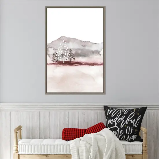 Holiday Time 2 Christmas Trees by Design Fabrikken Canvas Art Framed {6}