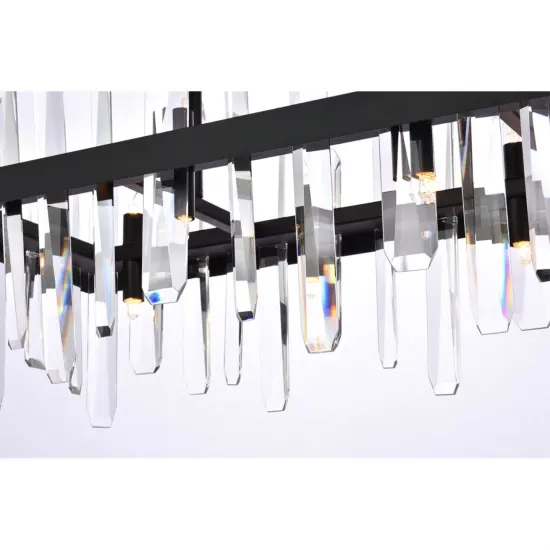 Serena 30 inch crystal rectangle chandelier in black {4}