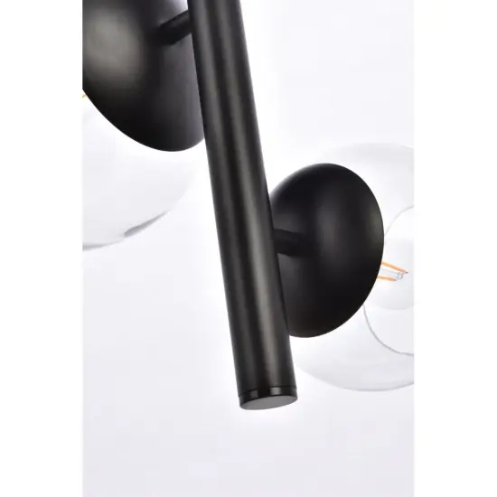 Wells 18 inch pendant in black with clear shade {4}