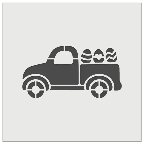 Cute Truck with Easter Eggs Wall Cookie DIY Craft Reusable Stencil {7}