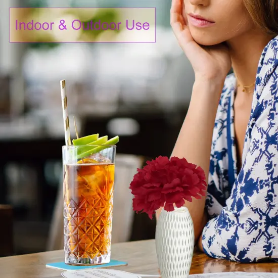 5" Burgundy Carnation Flower Picks - Set of 200, 3.5" Wide Lifelike Silk Blooms, Perfect for Floral Arrangements, Events & D&eacute;cor - Ideal for All Seasons, Floral Home by Artificial Flowers {5}