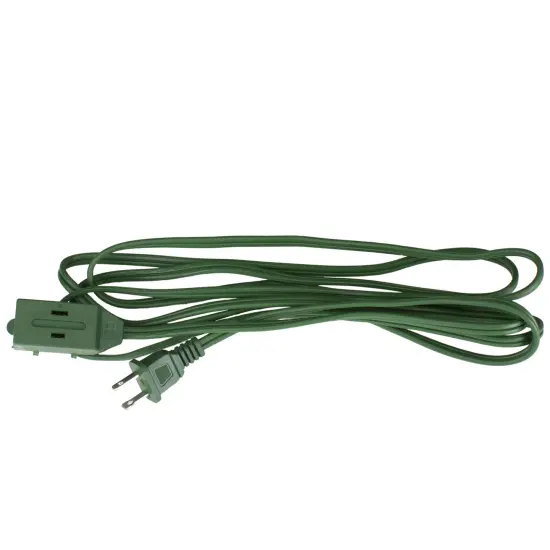 Northlight Indoor Power Extension Cord 3-Outlets with Safety Lock - 9' - Green {1}