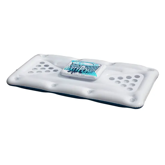 Northlight Floating Swimming Pool Pong Game with Built In Cooler - 76.5" White {1}