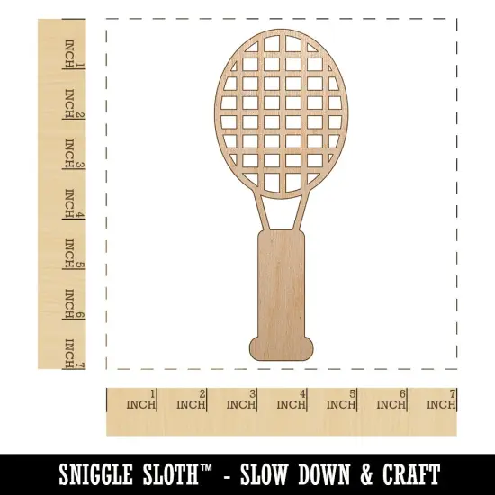 Tennis Racket Doodle Unfinished Wood Shape Piece Cutout for DIY Craft Projects {1}