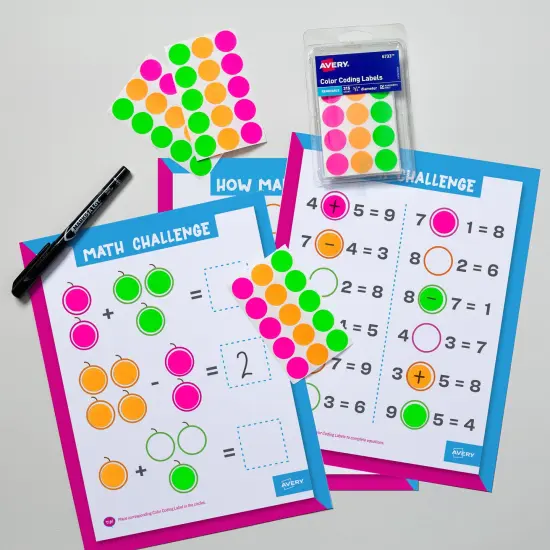 Avery Color-Coding Removable Labels, 3/4 Inch Round Labels, Assorted Neon Colors, Non-Printable, 8 Packs, 2,520 Dot Stickers Total (21933) {3}