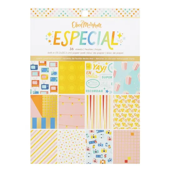 American Crafts Single-Sided Paper Pad 6"X8" 36/Pkg-Obed Marshall Especial {1}