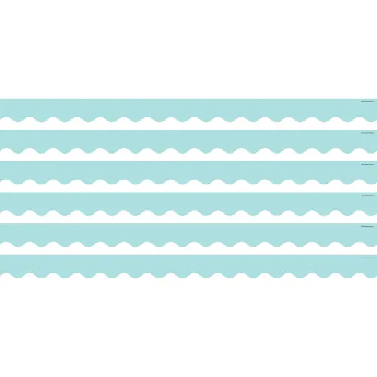 Pastel Blue Scalloped Border Trim, 35 Feet Per Pack, 6 Packs {1}
