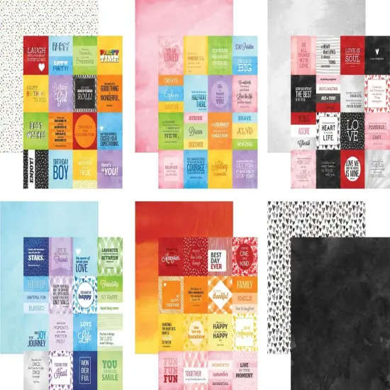 Scrapbook Paper - 30 piece Colorways Paper Bundle {6}