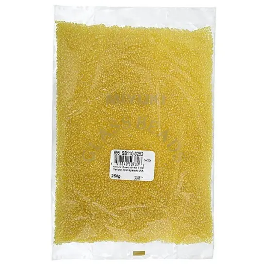 Miyuki 250g Transparent Round Seed Beads, 11/0 Yellow AB #252 {3}