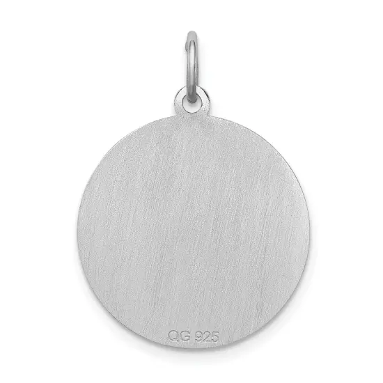 Sterling Silver Bull Dog Disc Charm Pendant Jewelry 26mm x 19mm {3}