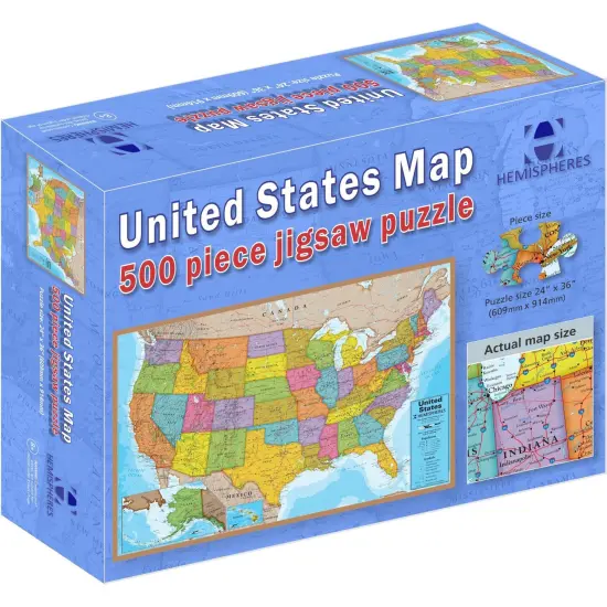 USA Puzzle, 24" Height, 36" Width, 500 Pieces {1}