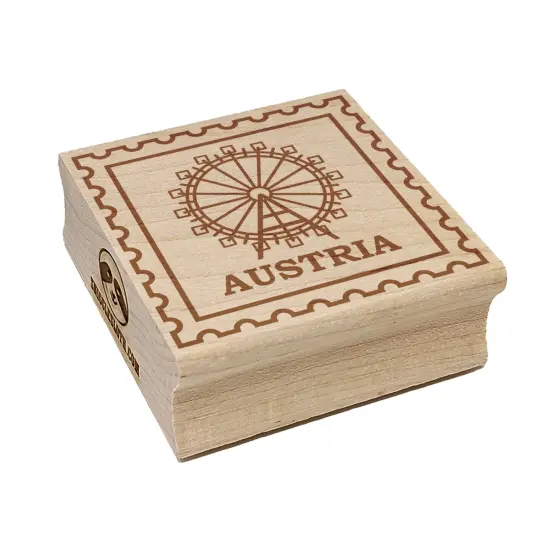 Austria Travel Vienna Giant Ferris Wheel Square Rubber Stamp for Stamping Crafting {2}