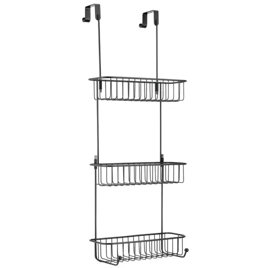 mDesign Metal Over Shower Door Caddy, Bathroom Storage Organizer {5}