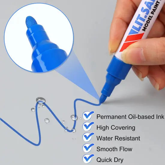 7 Pieces Color Paint Pen, Oil Based Paint Marker, Medium Tip Permanent Paint Markers, Quick Dry Waterproof Paint Pens for Wood Crafts, Rock, Ceramic, Tire, Glass, Fabric, Metal, Canvas {6}